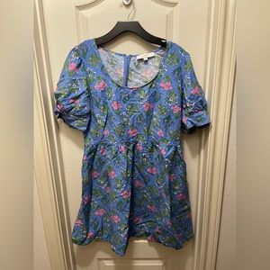 LOFT Dress size 12. Blue floral with zipper